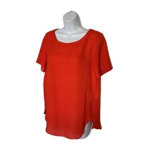 Banana Republic Women’s Pullover Top XS Short Sleeve Orange Red
